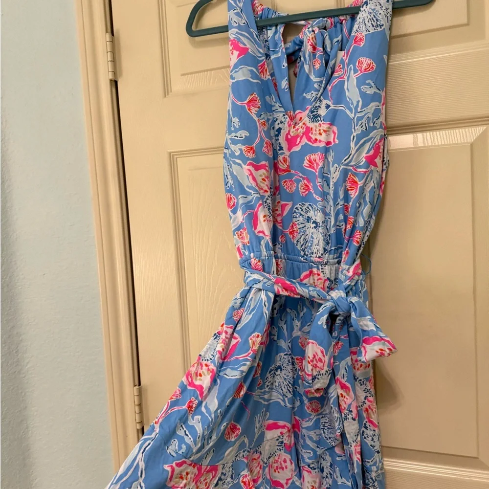 NWT Lilly Pulitzer Blue and Pink Floral Dress, XL - Picture 4 of 5